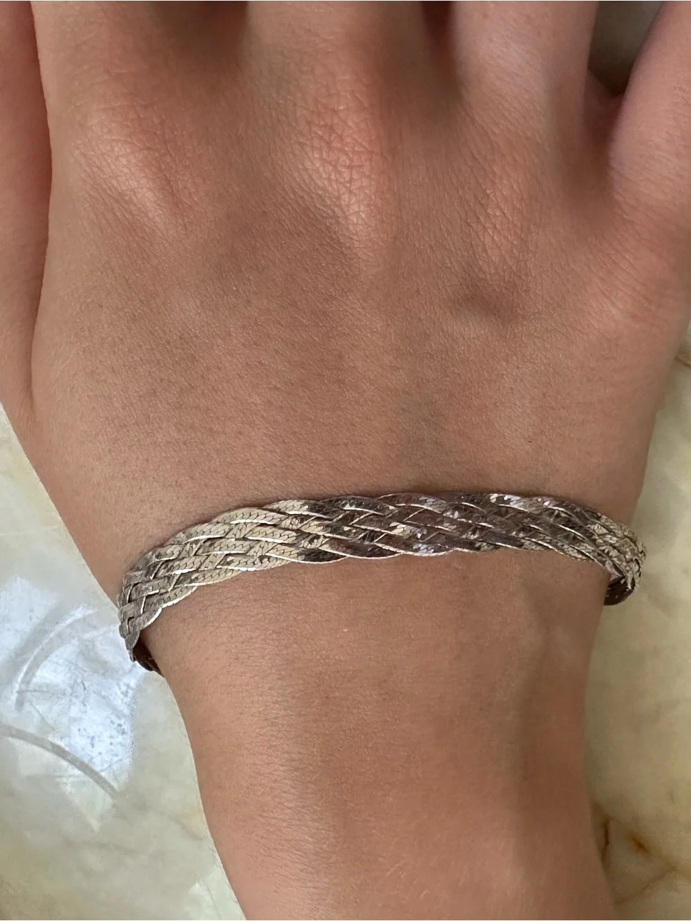 Braided Silver-Tone Cuff Bracelet - Women's Jewelry