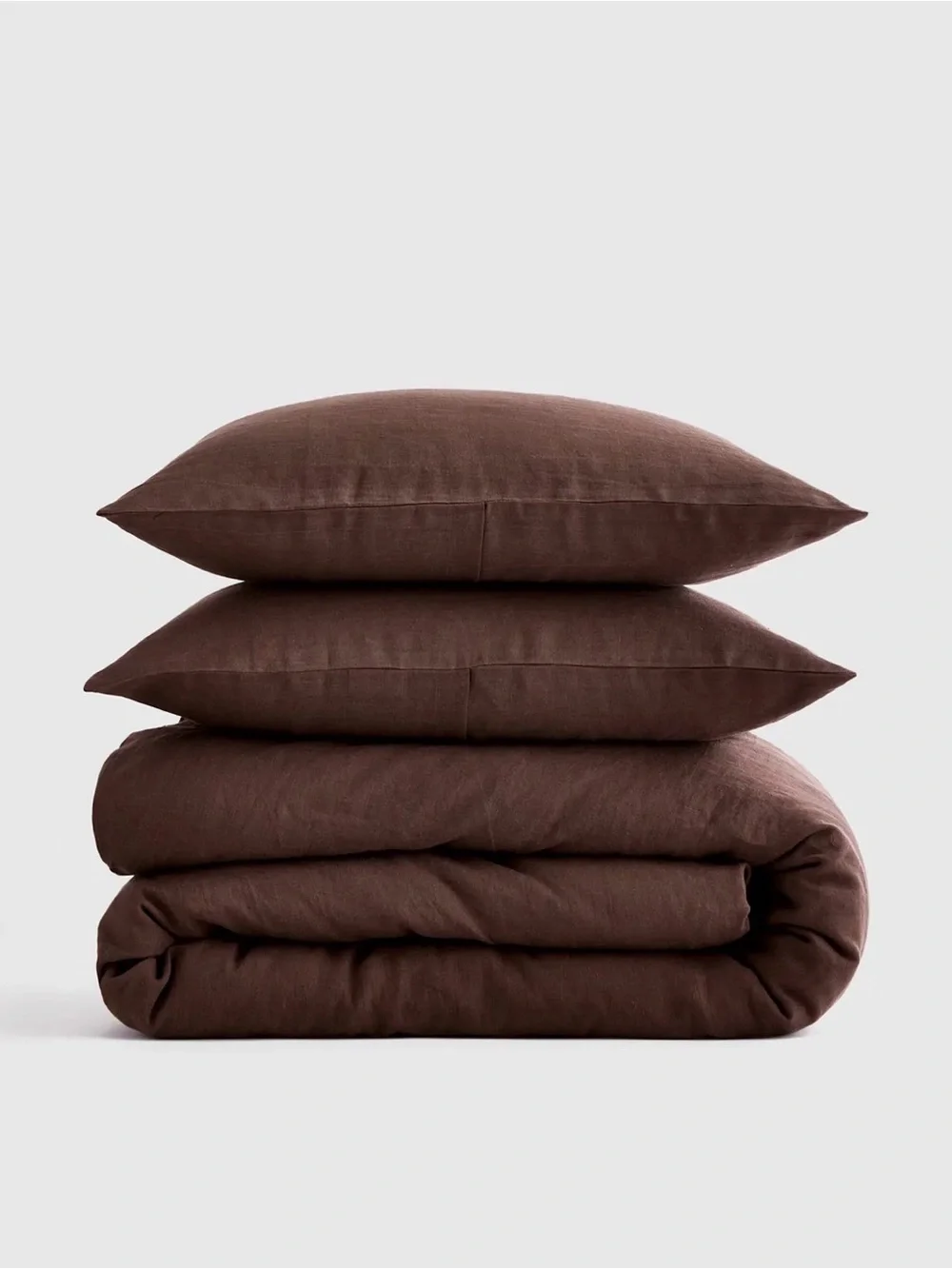 QUINCE NWOT European Linen Duvet Cover Set Twin Espresso Chocolate