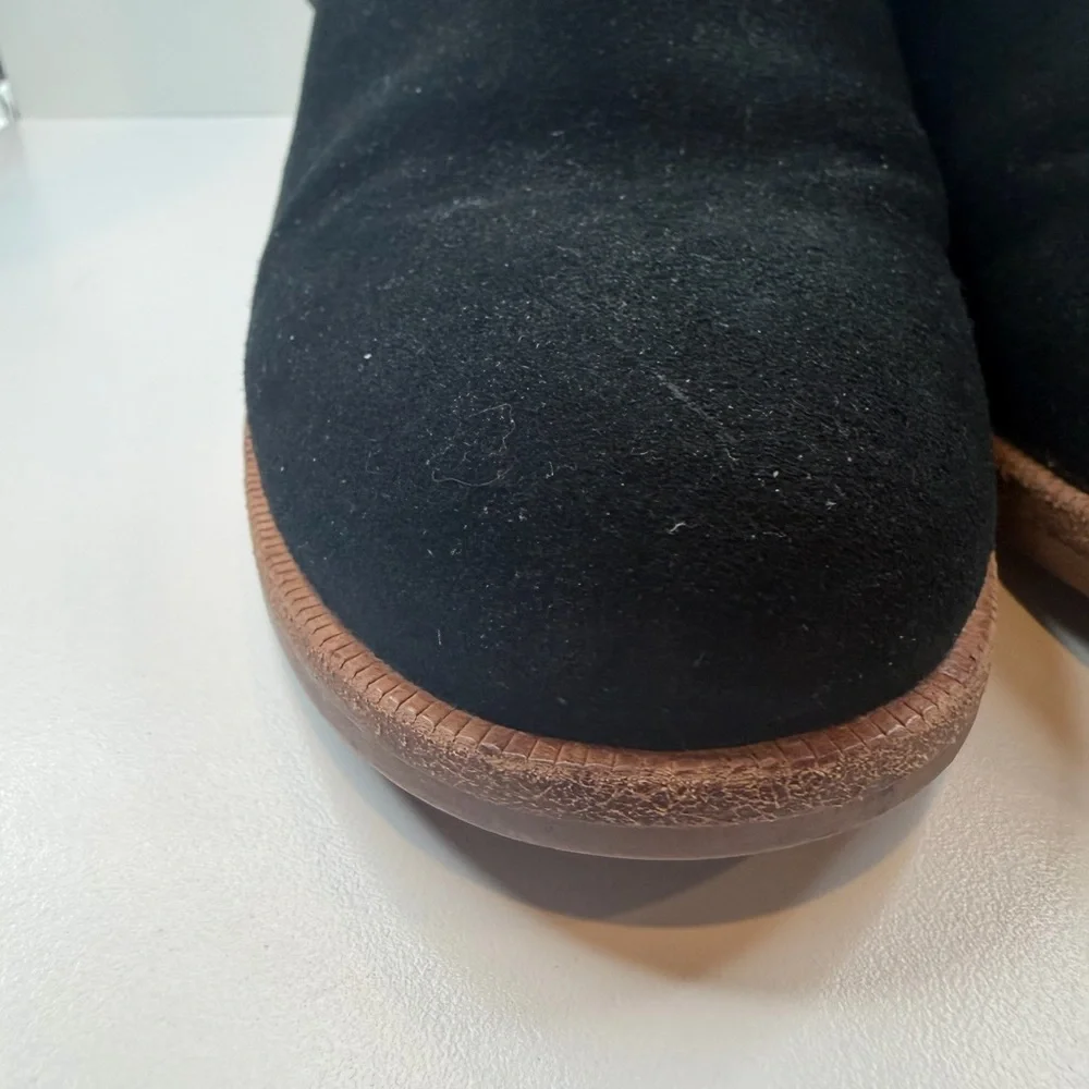 UGG BLACK ANKLE BOOT HEELS BLOCK HEEL ZIP-UP WOMENS SIZE 7