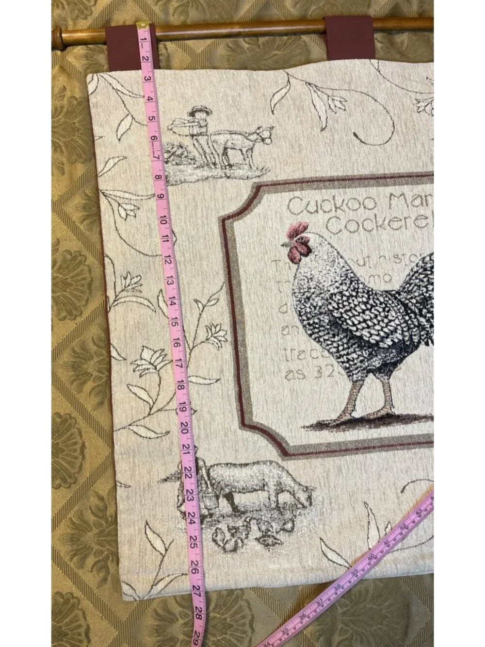 Cuckoo Maran Cockerel French Country Tapestry Wall Hanging Rustic Farmhouse