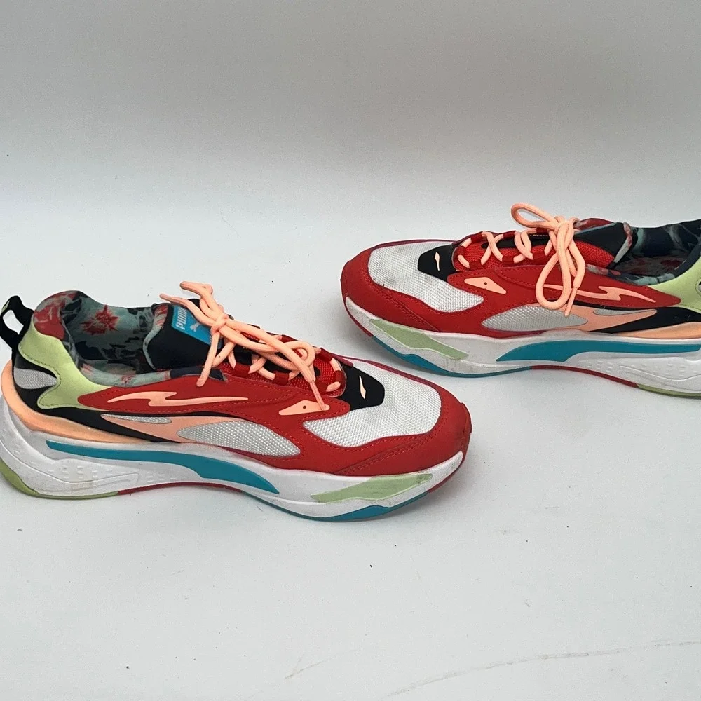 Puma RS-Z System‎ Women's Sneakers Red White Floral Accents Size 10