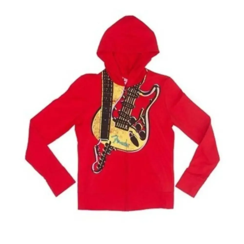 Teen Girl's Fender The Collection by Da Vinci Stratocaster‎ Guitar Zip Up Jacket