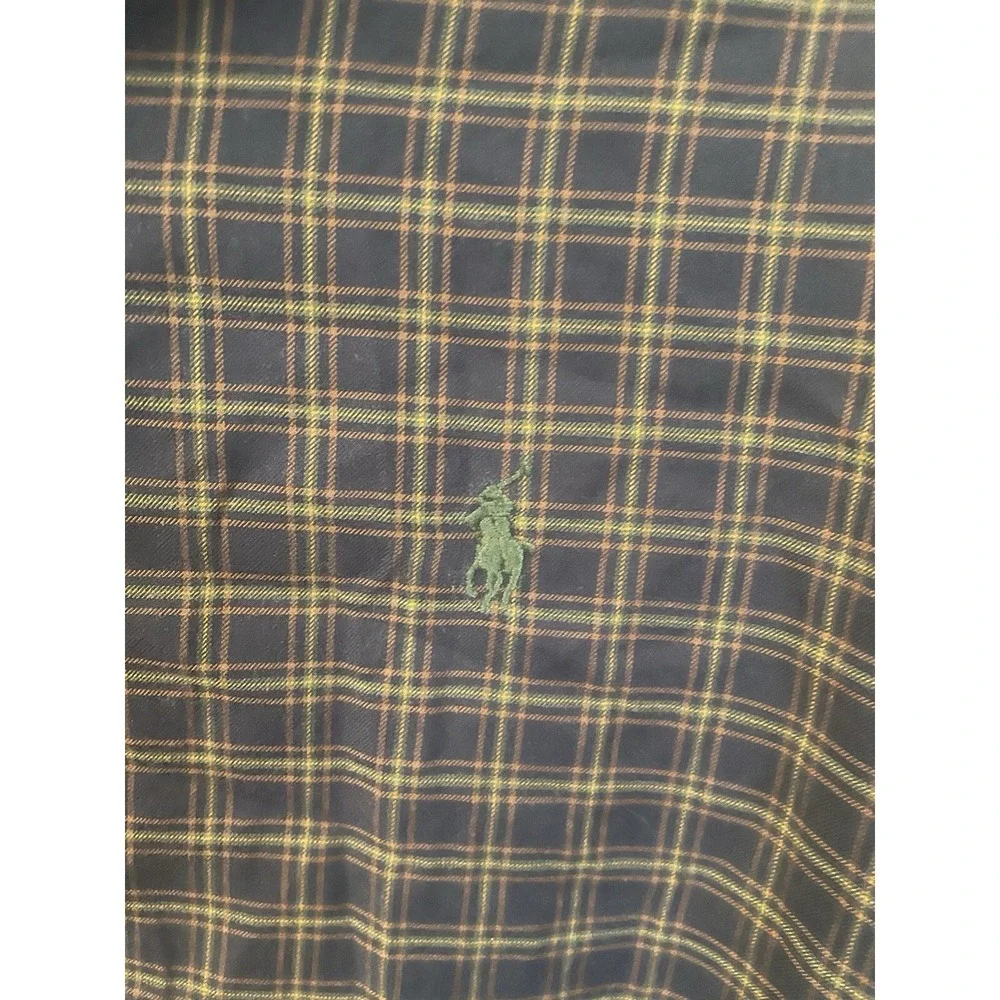 Polo Ralph Lauren Custom Fit ‎ Shirt Mens M Plaid Long Sleeve green pony
