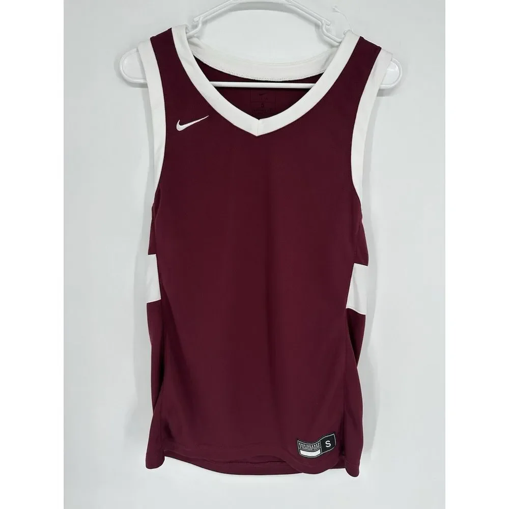 Nike Team Engineered Jersey Nike Dri Fit Size Small‎ Maroon And White Tank