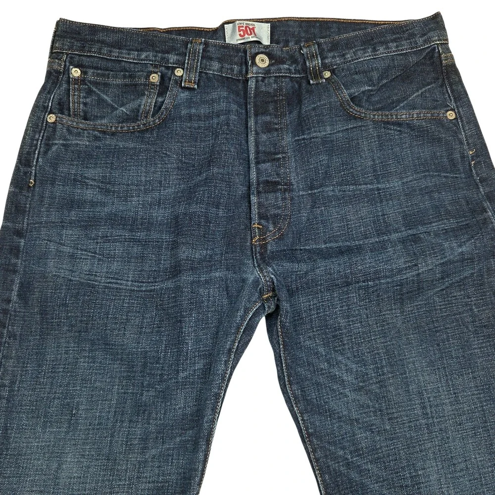 Vtg Levi's 501 Original Jeans Mens 34x30 Dark Wash Blue Straight Leg Denim