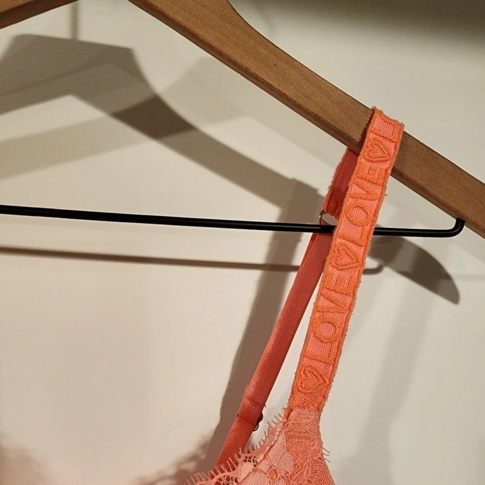 Victoria's Secret‎ Dream Angels Push-up Padded Underwire Lace Bra Orange Floral