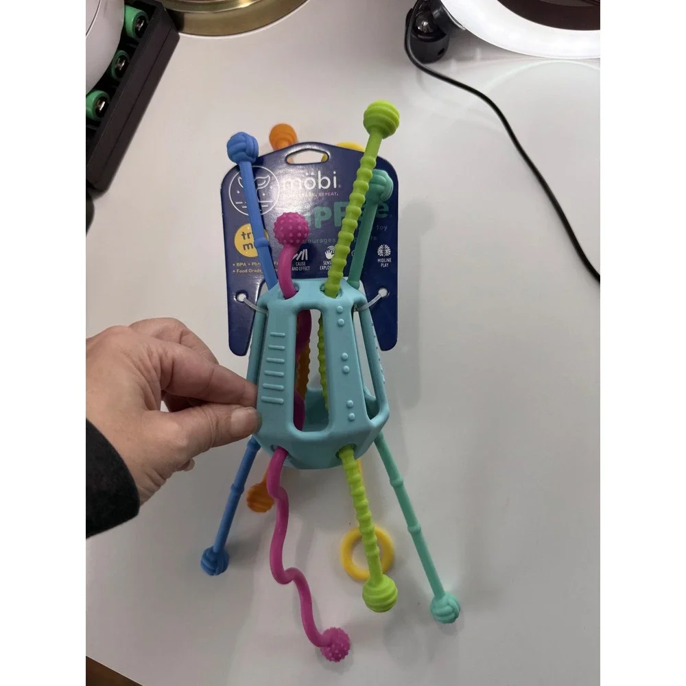 Mobi Zippee Activity Toy for Babies 18‎ Months BPA Free Textured Cords