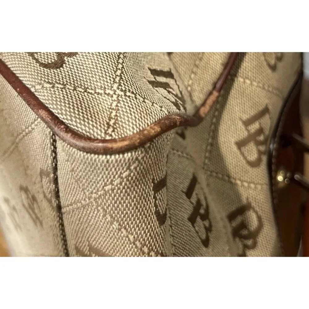 Dooney & Bourke Signature Canvas and Leather Satchel Classic British Tan Y2K