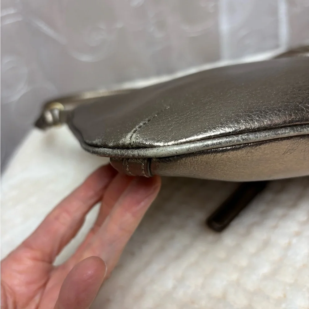 Calvin Klein Gold Metallic Faux Leather Crossbody Purse