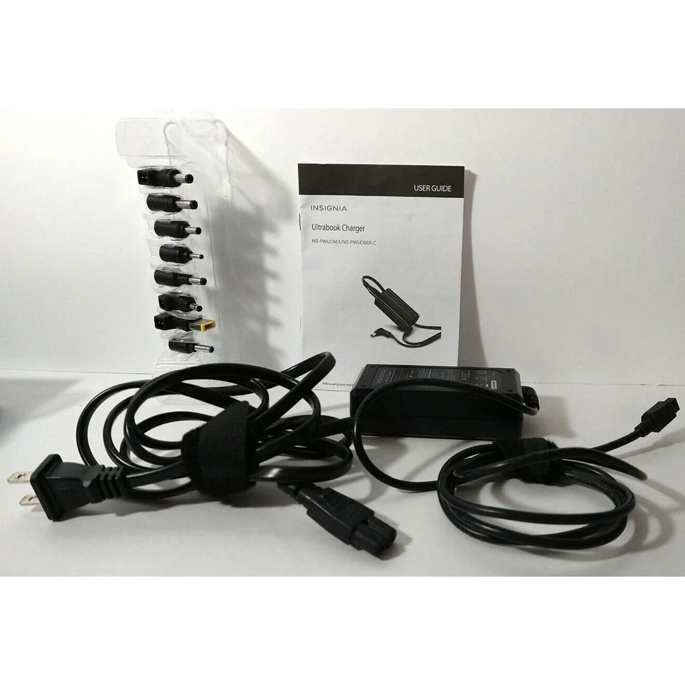 Insignia Ultrabook Charger w/ 8 Tips NS-PWLC663 Black Original Box