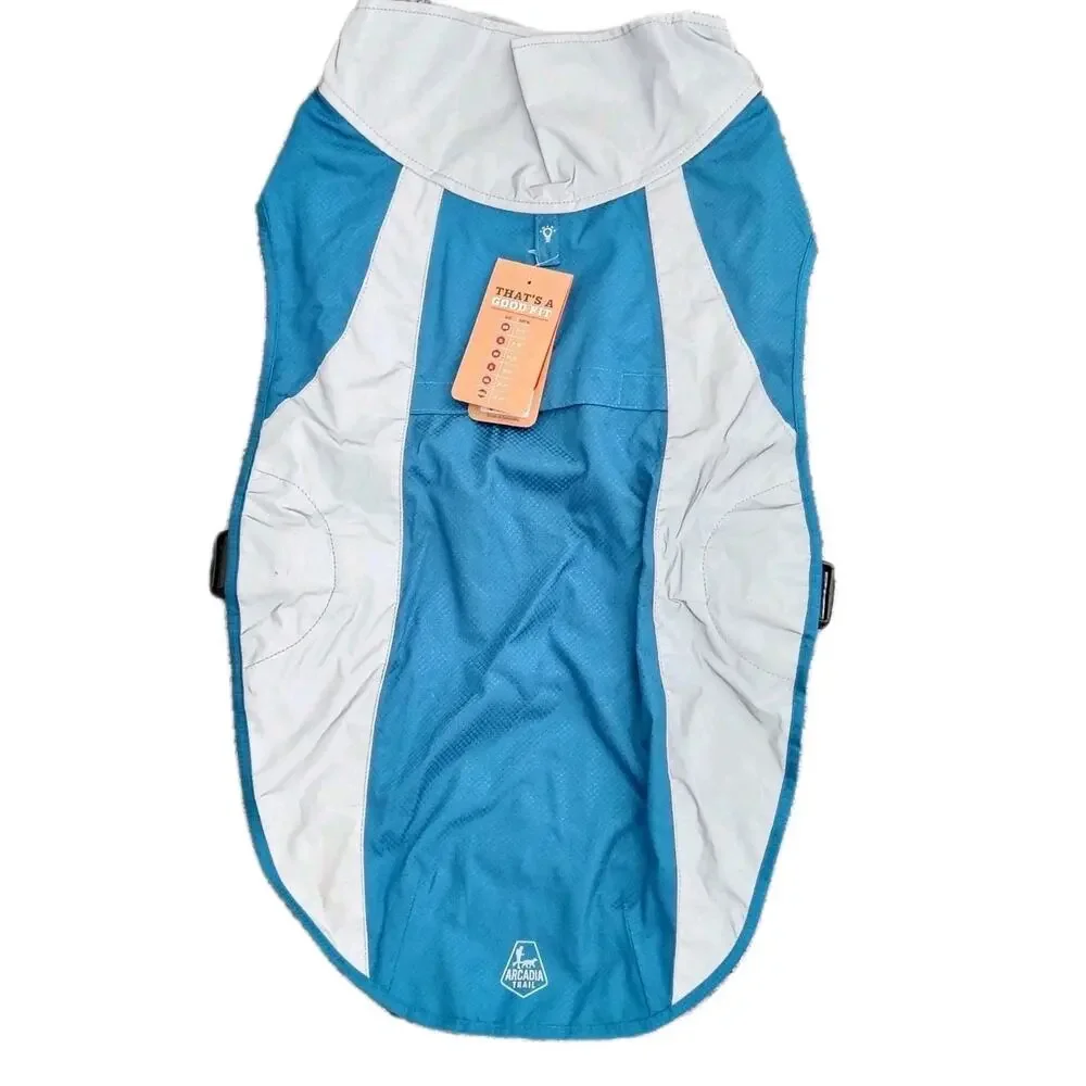 Arcadia Trail XXL Teal Reflective Raincoat Dog Jacket 38-44