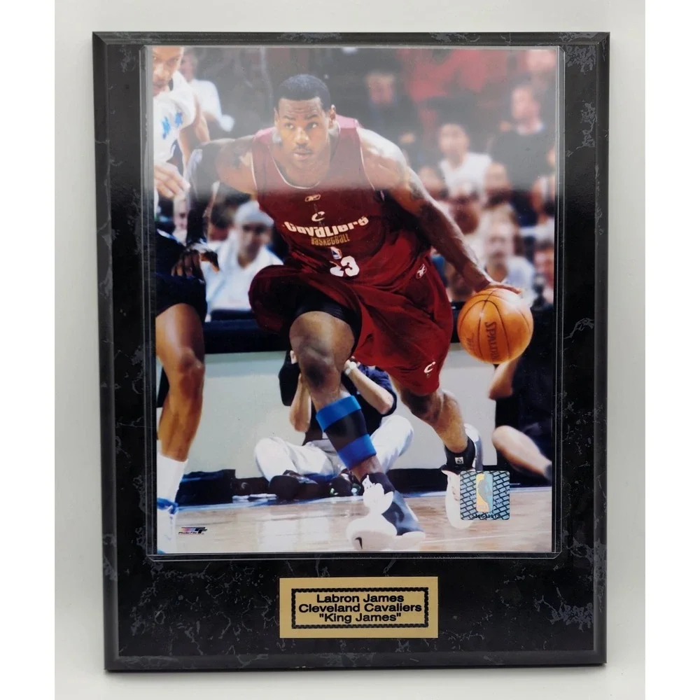 LABRON JAMES WALL PLAQUE KING‎ JAMES CLEVELAND CAVALIERS MARBLED FRAMED