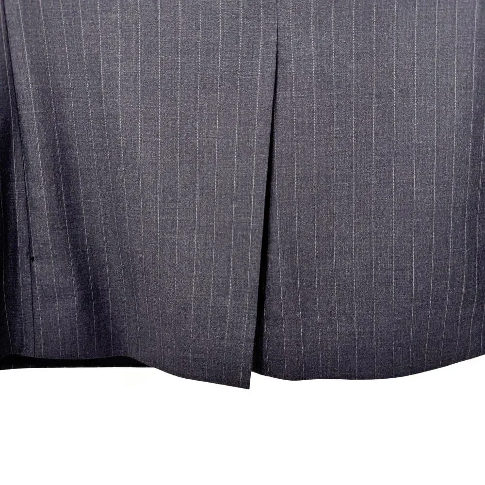 LAUREN RALPH LAUREN Gray Pinstripe 2 Button Blazer Jacket Size 38S