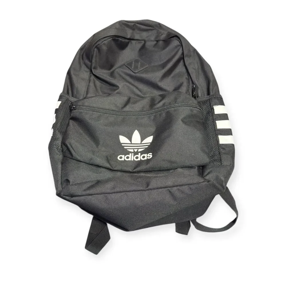 Adidas Originals Black Backpack Black 3 Stripe School Pack‎ Travel