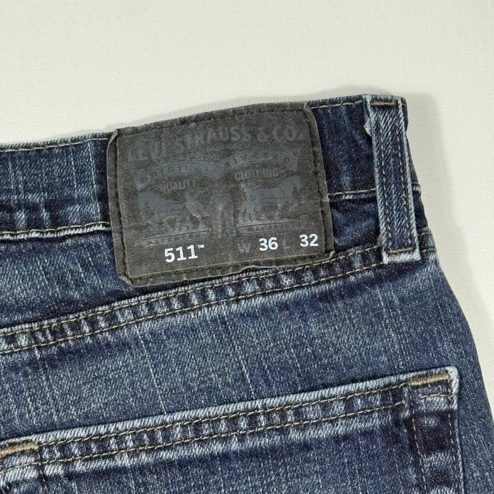 Levis 511 Slim Fit Jeans Mens 36x32 Blue Medium Wash Denim Pants 04511-1472