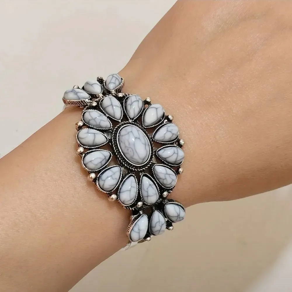 Bracelet White Turquoise Bangle