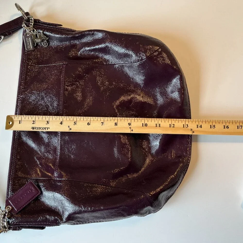 Coach HOBO Shoulder Bag, Purple Patent Leather with HANG TAGS zip close