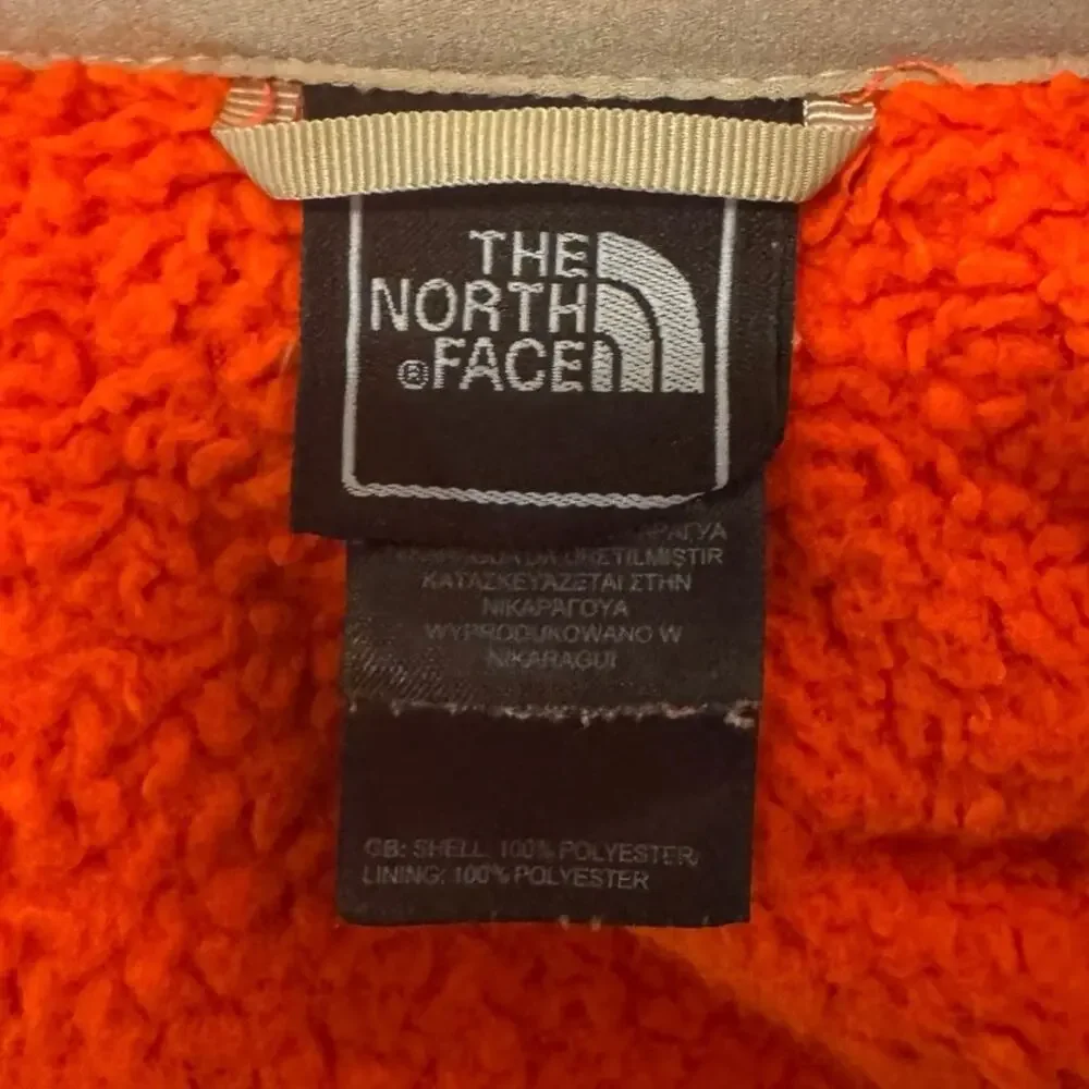 The North Face womens Red Sherpa Fleece Full Zip Jacket Outdoor Long Sleeve XL