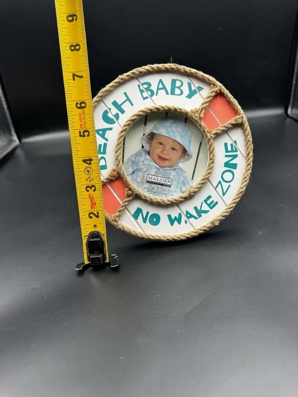 Malden International Designs Beach Baby No Wake Zone 4x4 Photo Frame