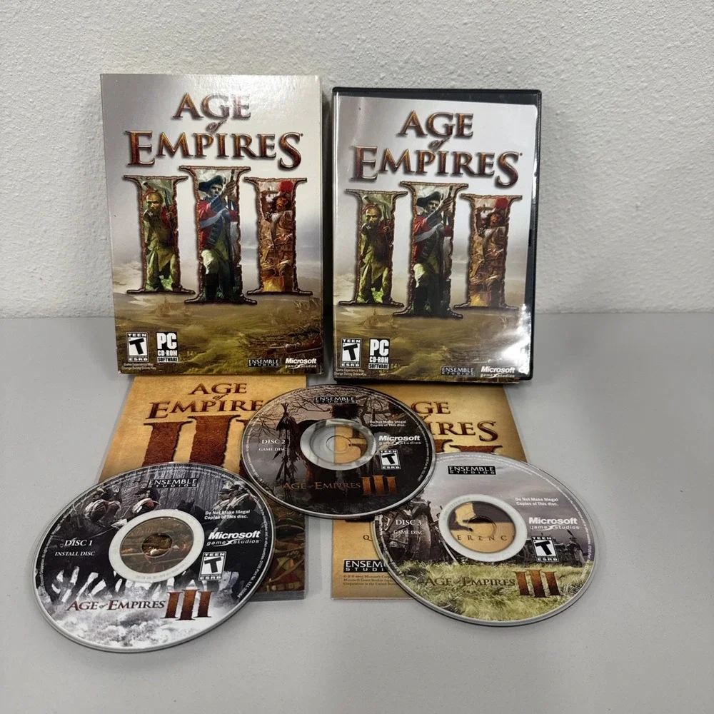 Age of Empires III (PC, 2005) 3-Disc Set Complete PC‎ CD-ROM (Windows XP)