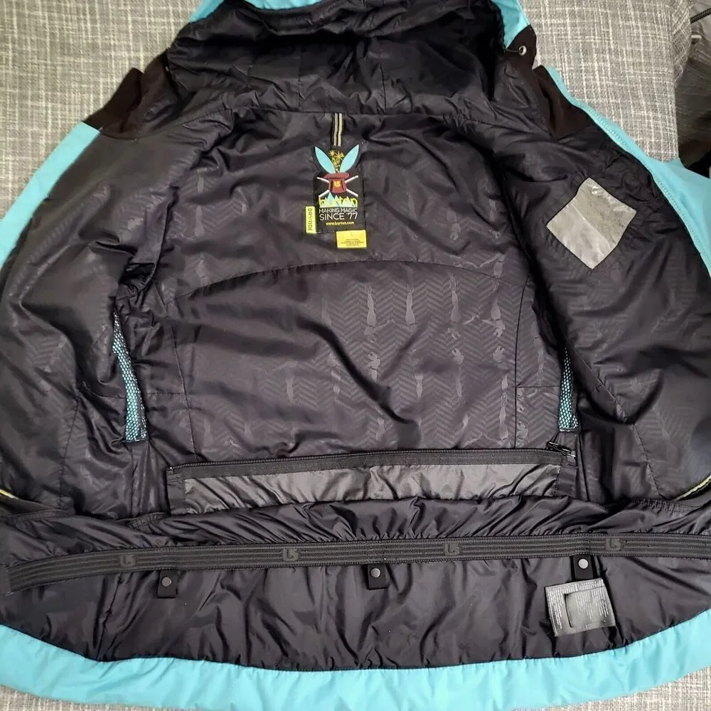 BURTON Mutiny DryRide Insulated Snowboard Jacket Aqua Blue Teen Girl's L