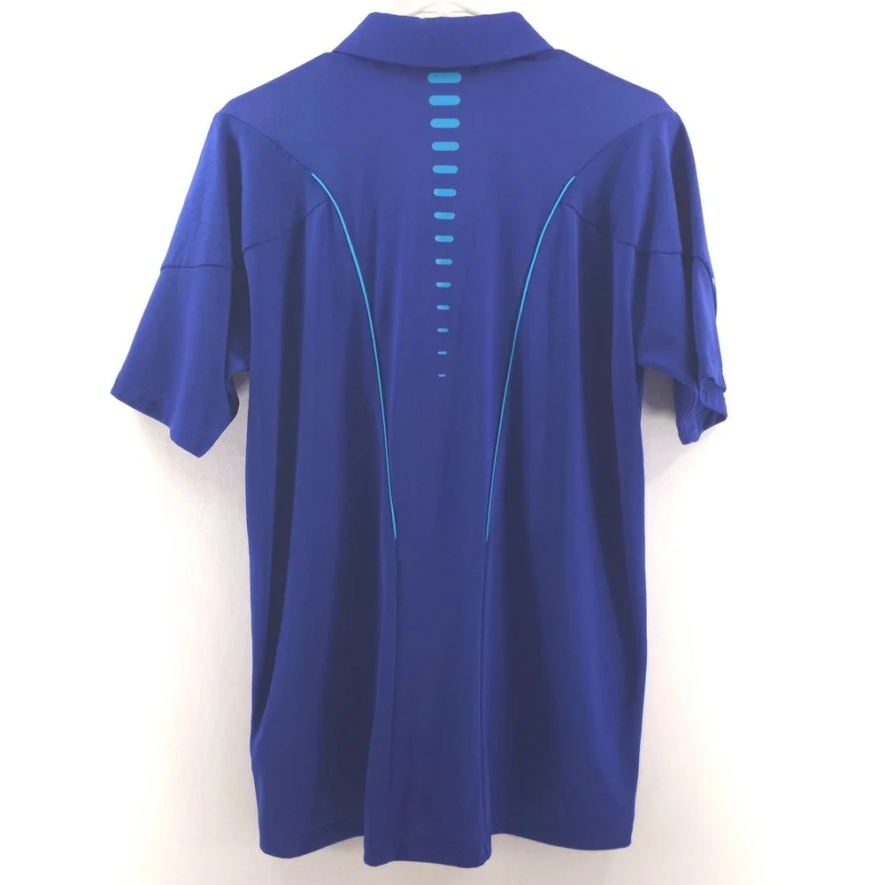 Adidas‎ Mens Polo Shirt ClimaCool Formotion M Blue Graphic Golf Performance