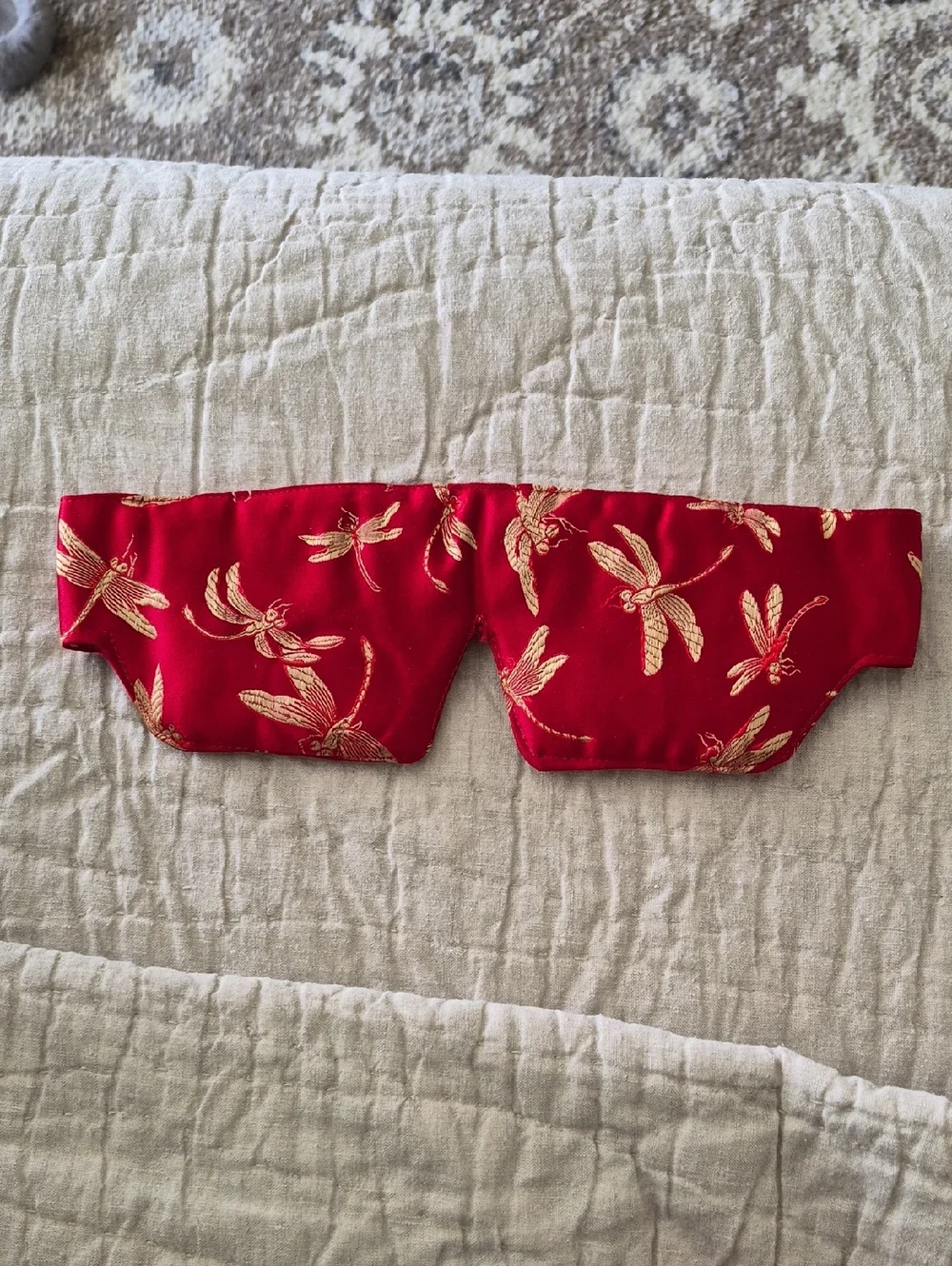 Red Silk Dragonfly Sleep Eye Mask