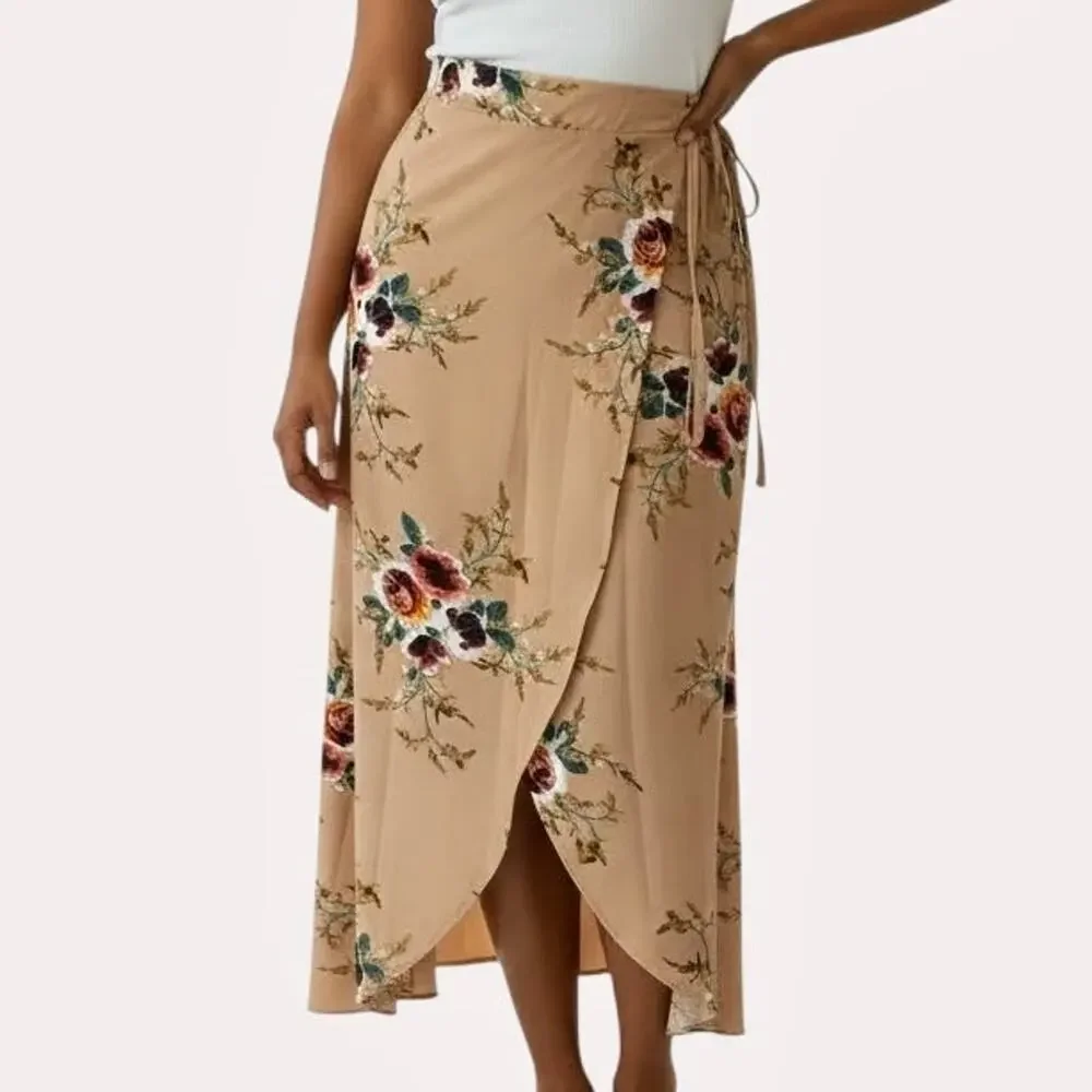 Floral Printed Tied Waist Skirt