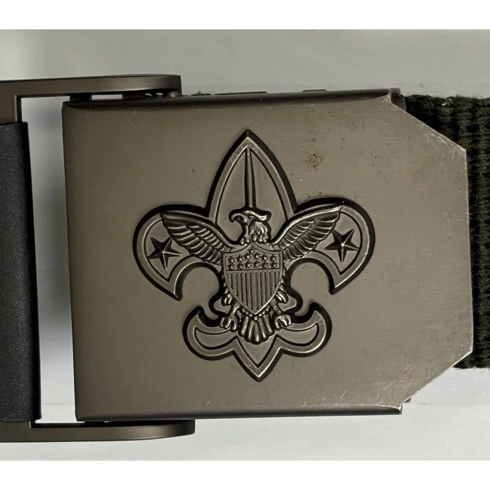 NWT Boy Scouts of America BSA Green Web Belt With Buckle Sz S/M 32