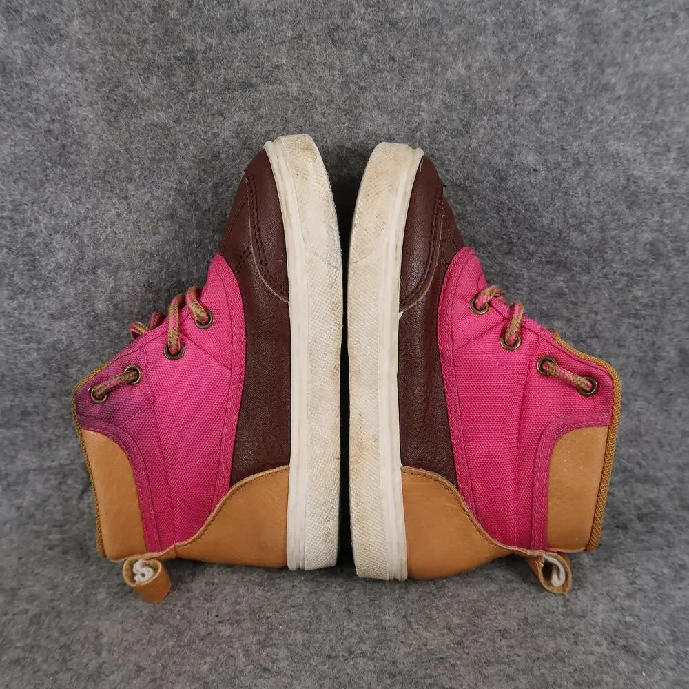 Oomphies Shoes Toddler 9C Sneaker Boots Casual Kids Pink Brown Lace Up Girls