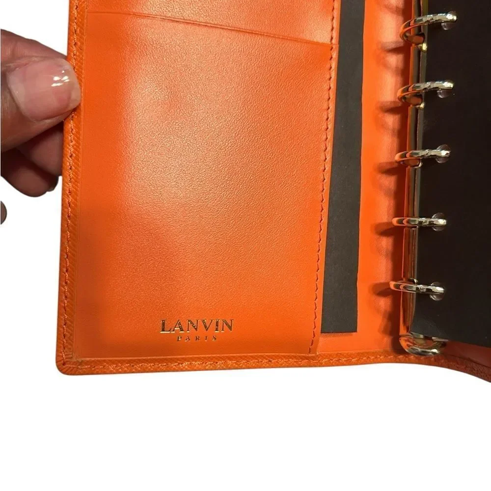Lanvin Orange Agenda Wallet Notebook