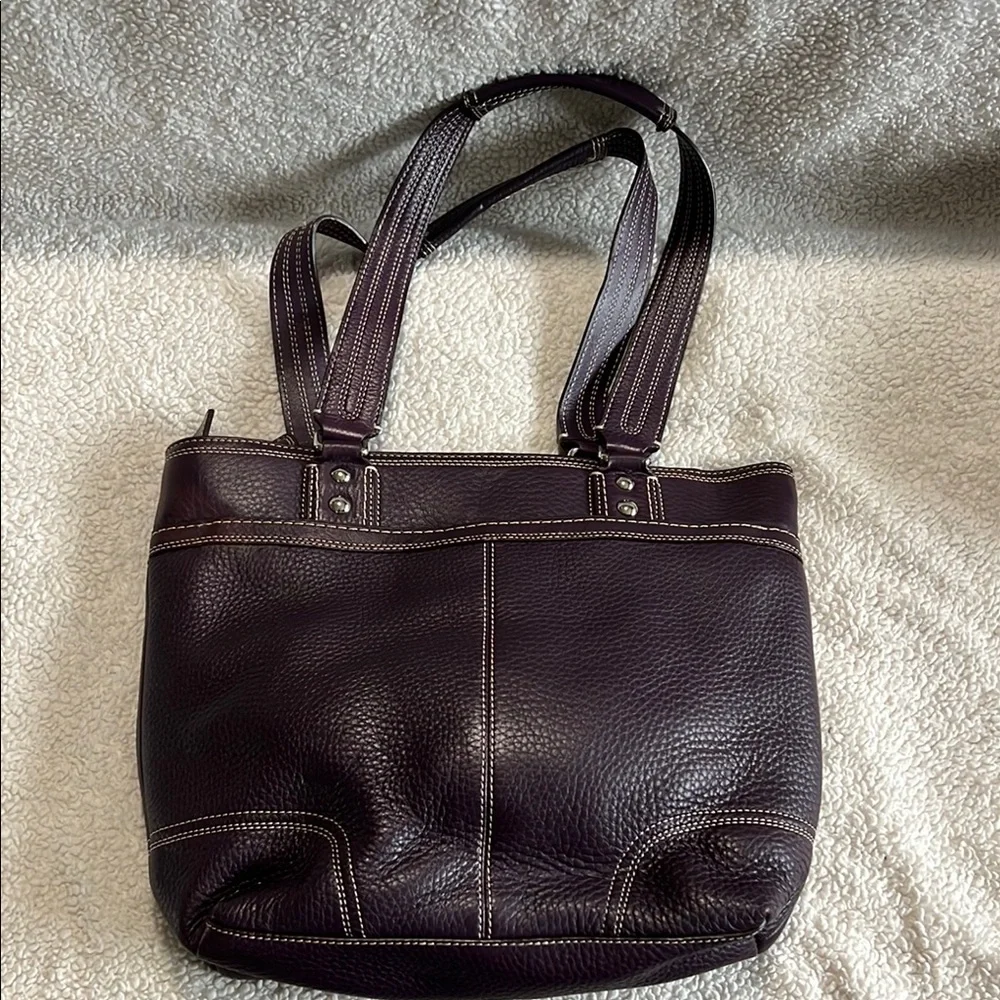 Coach Hamilton Purple Pebbled Leather Bag