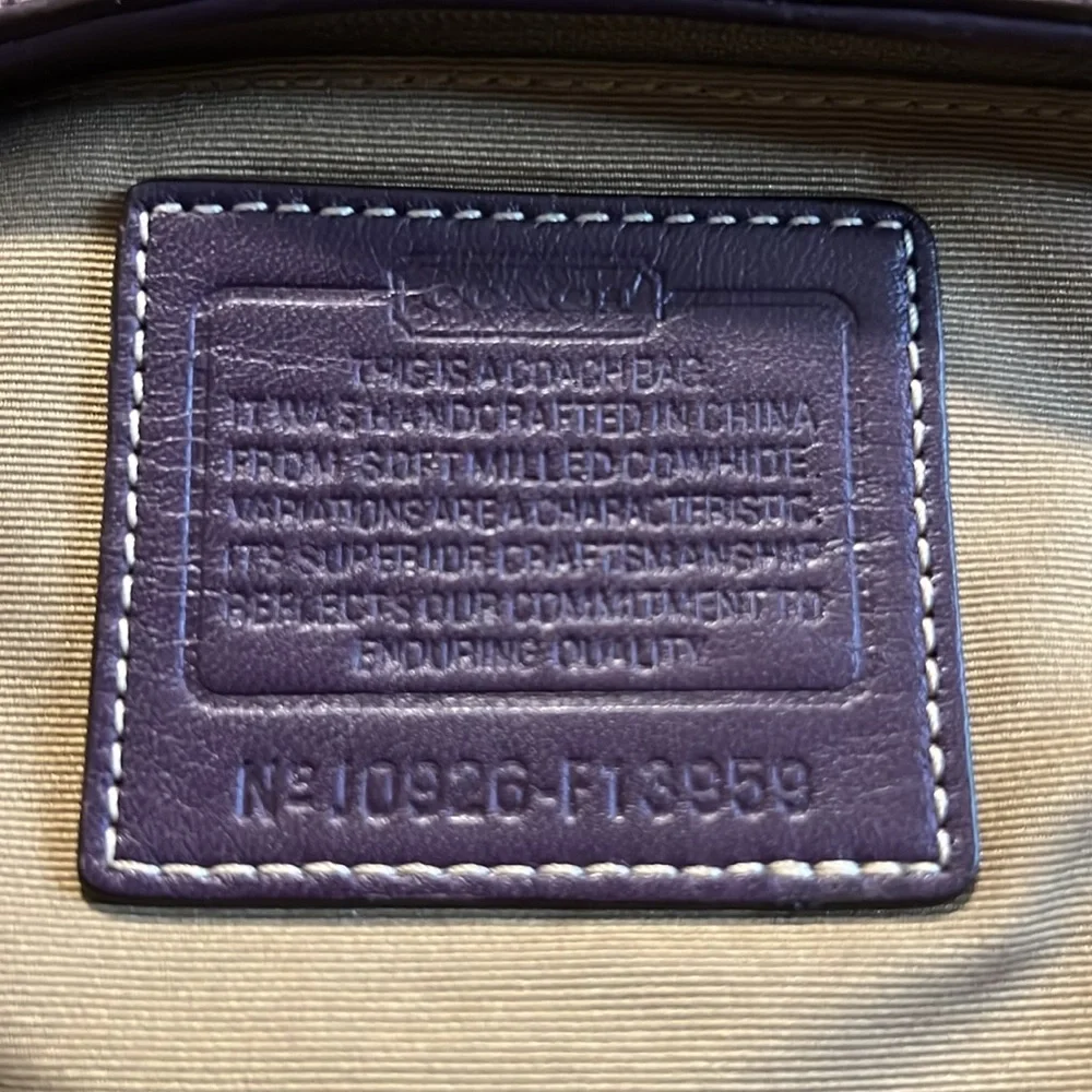 Coach Hamilton Purple Pebbled Leather Bag