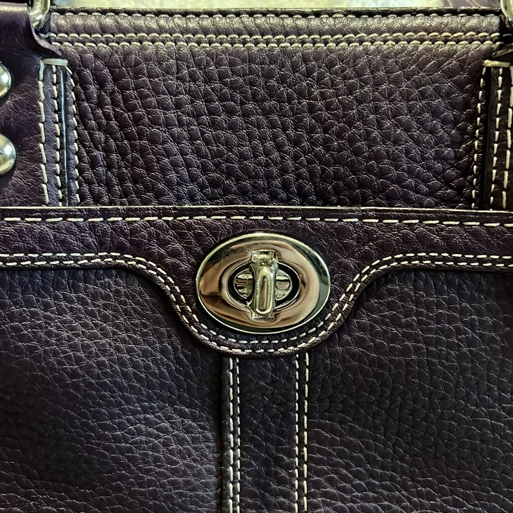 Coach Hamilton Purple Pebbled Leather Bag