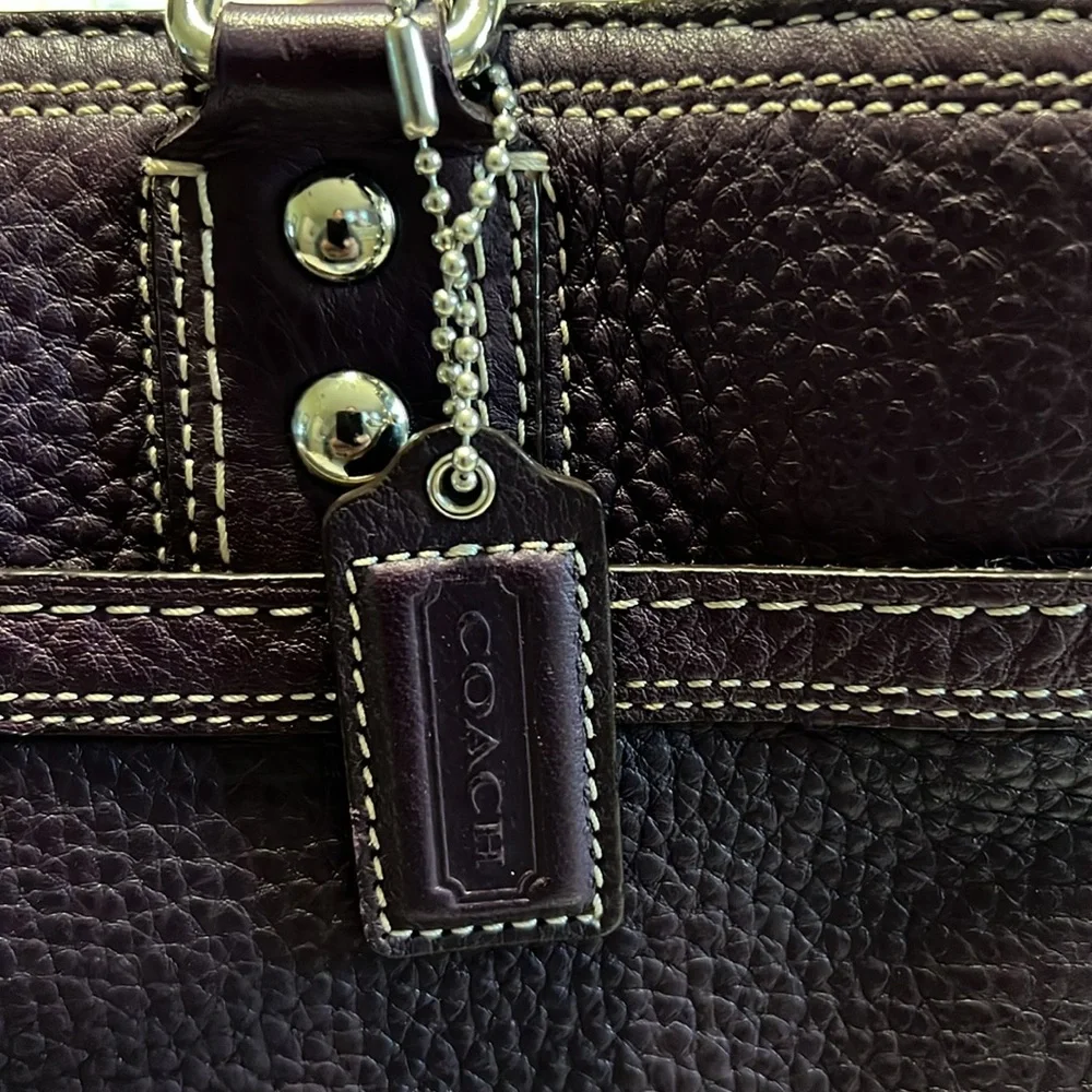 Coach Hamilton Purple Pebbled Leather Bag