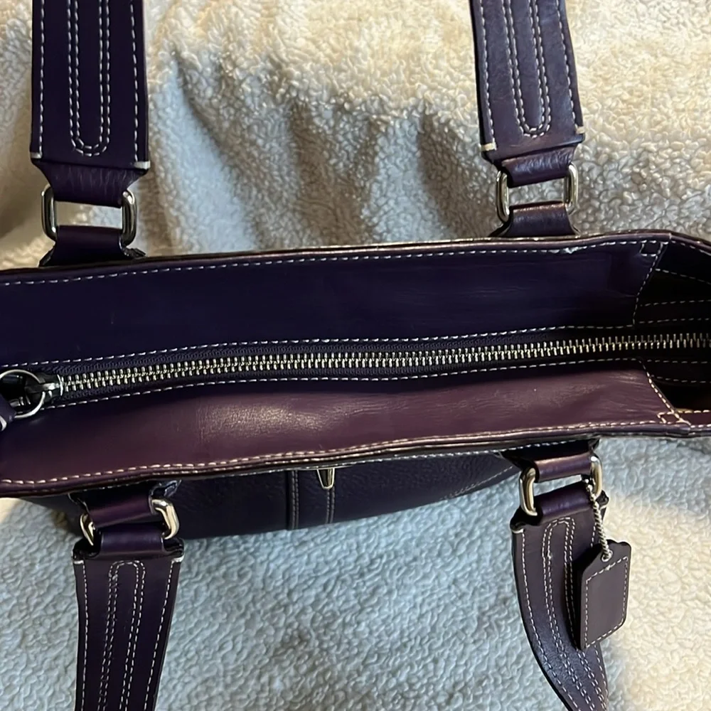 Coach Hamilton Purple Pebbled Leather Bag