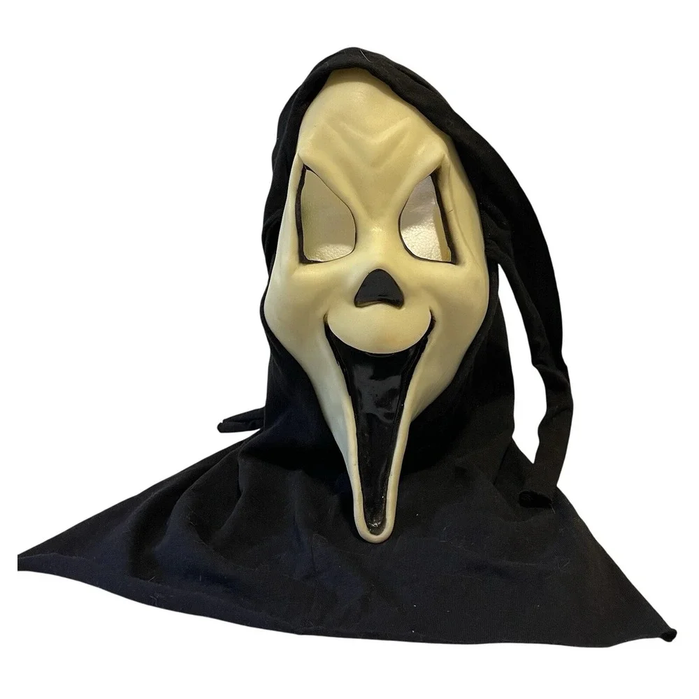Scream Ghostface Hooded Evil Smiling Mask Fun World Div Glow In The Dark Vintage