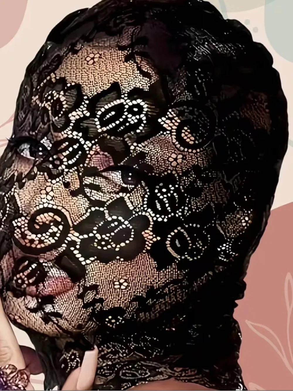 🖤HOST PICK🖤Black Floral Lace Face Mask Hood