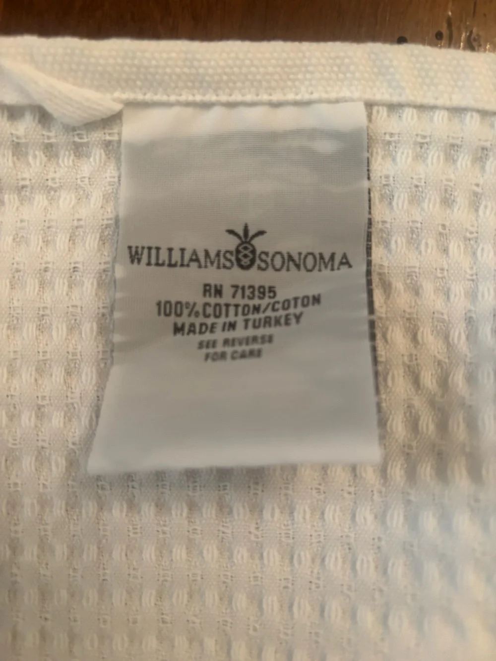 Williams Sonoma waffle texture