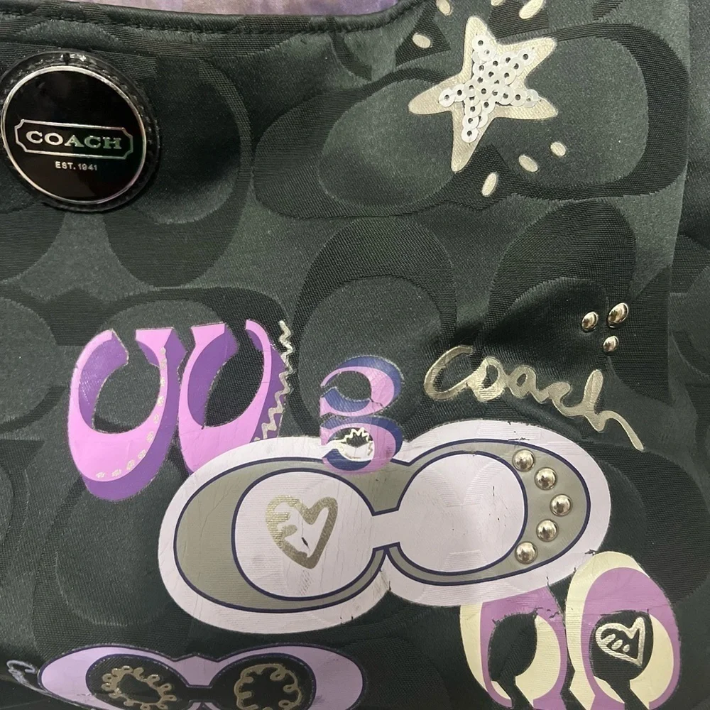 Coach Daisy Applique Diaper Tote Bag Floral Signature Baby Mom Carryall