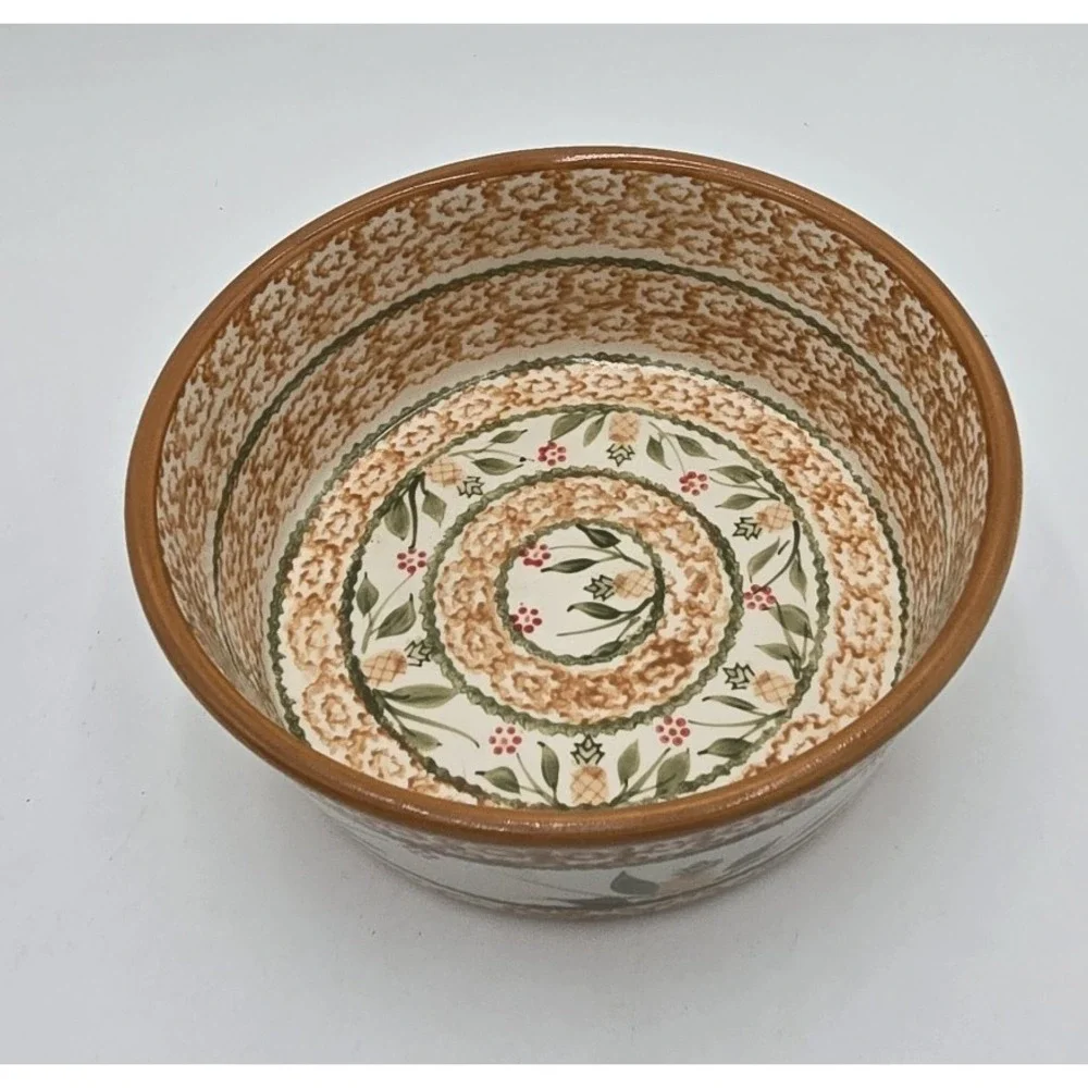 Temp-Tations‎ OLD WORLD Hospitality Floral Pineapple Round 1.5 qt Baking Dish