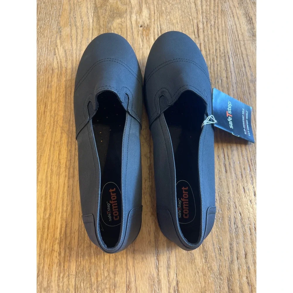 Safe T Step Eve Comfort Black Slip-Resistant Slip-On Shoes 11 Loafers
