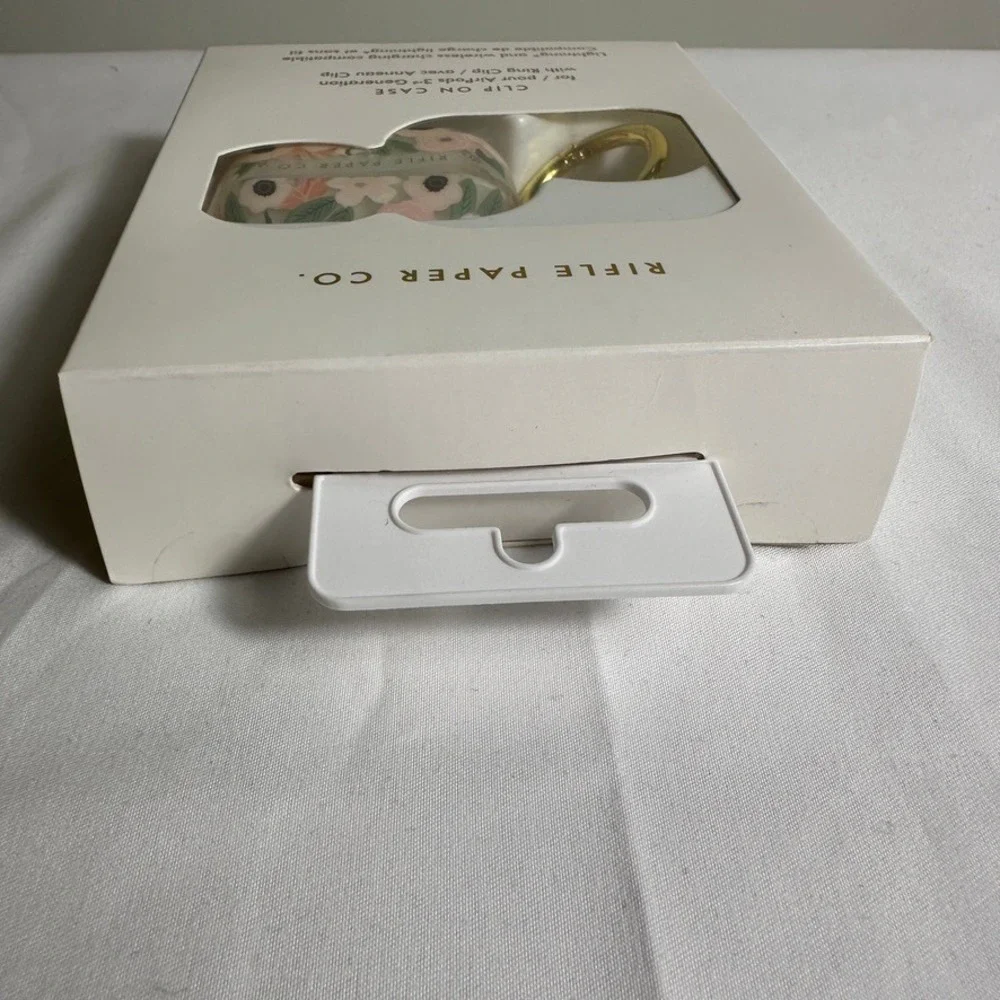 Rifle Paper‎ Co Clip On Case for Airpods 3rd Gen Clear Wildflowers Gold Ring