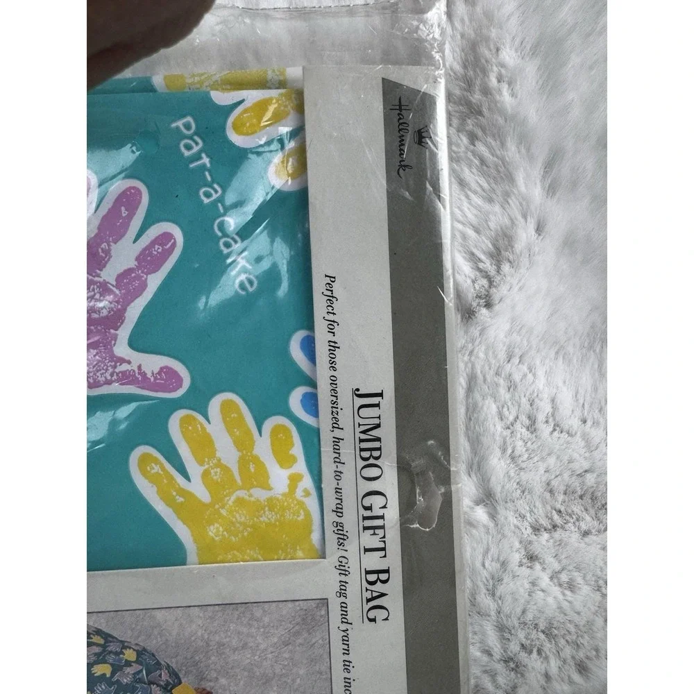 New Vintage 80s Hallmark Baby Shower Pat A Cake Jumb Gift Bag 36