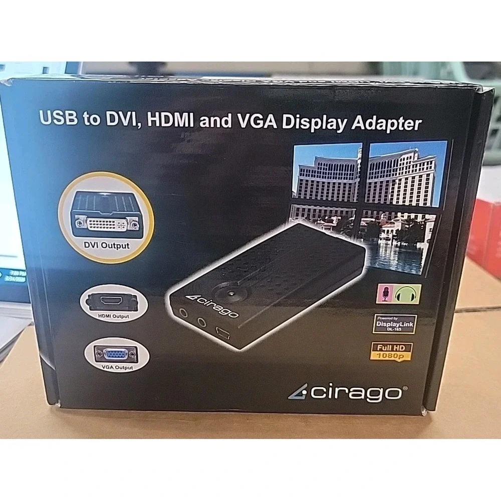 Cirago UDA1100 USB To Dvi Hdmi And Vga Adapter New In Box!