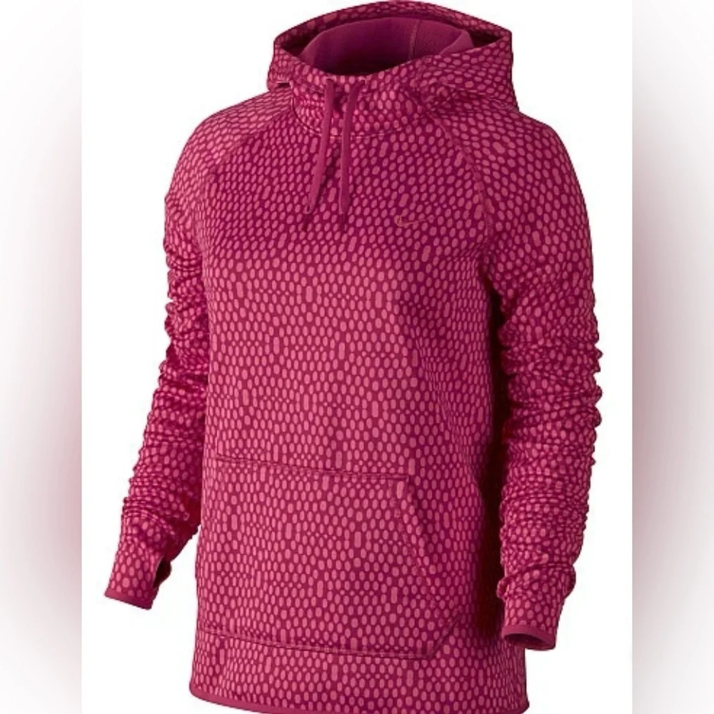 Nike Women's Fuchsia Patterned Hoodie