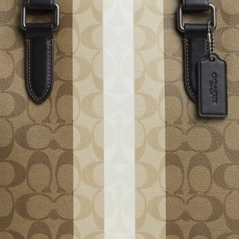 NWT！COACH GRAHAM STRUCTURED TOTE IN BLOCKED SIGNATURE CANVAS （CQ037）father gift