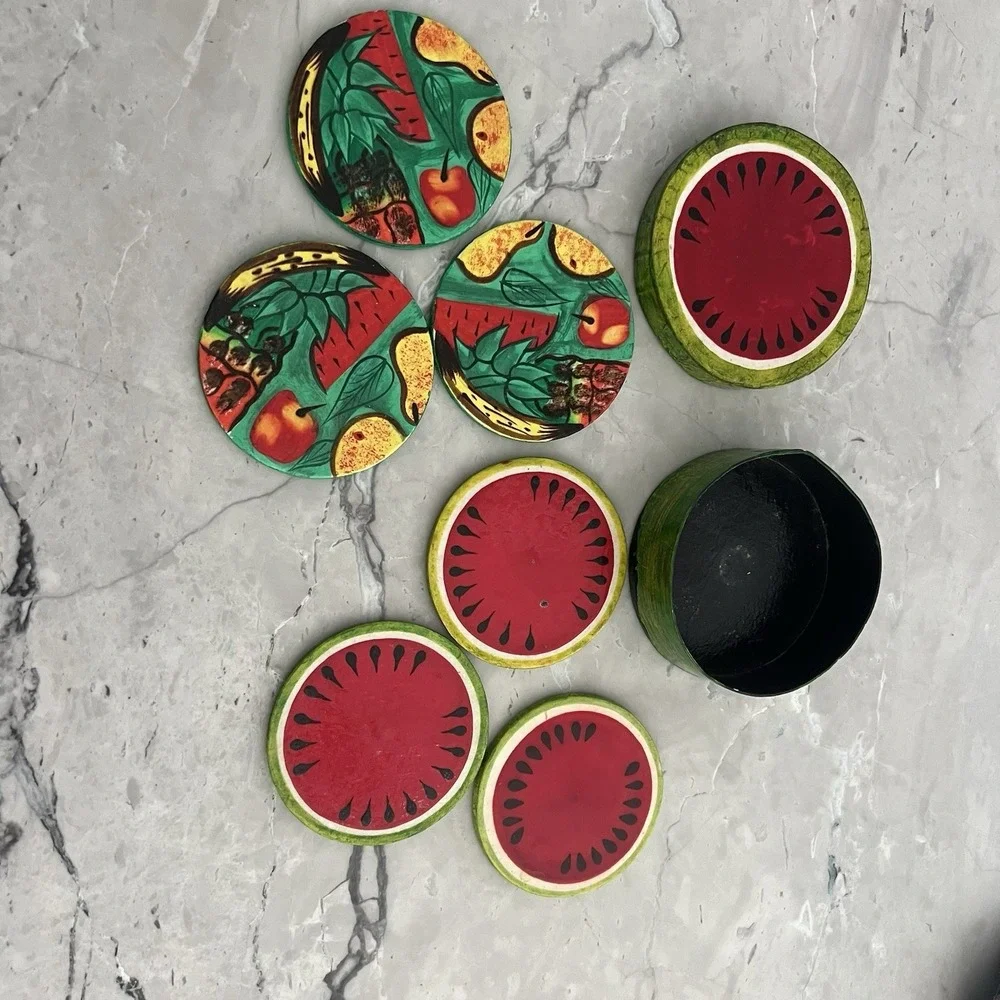 Watermelon & Fruit Coasters Made In Mexico Set Of 6