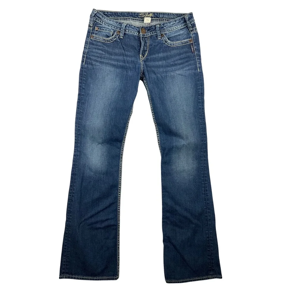 Silver‎ Jeans Pioneer Womens W29 L33 (fits 30x31) Blue Bootcut Low Rise Denim