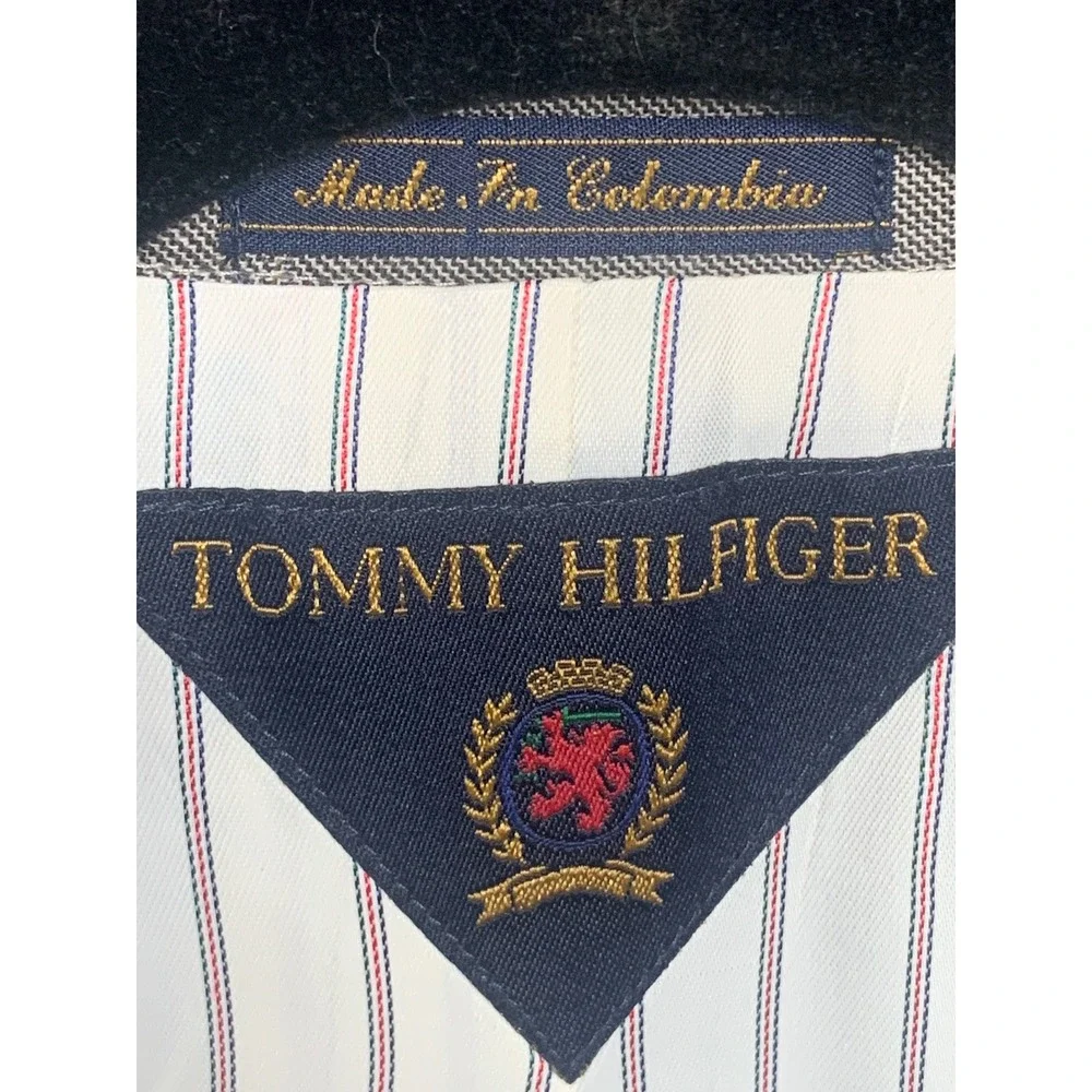 Tommy Hilfiger Mens 42S Grey Glen Plaid Worsted Wool 3-Button‎ Blazer Sport Coat